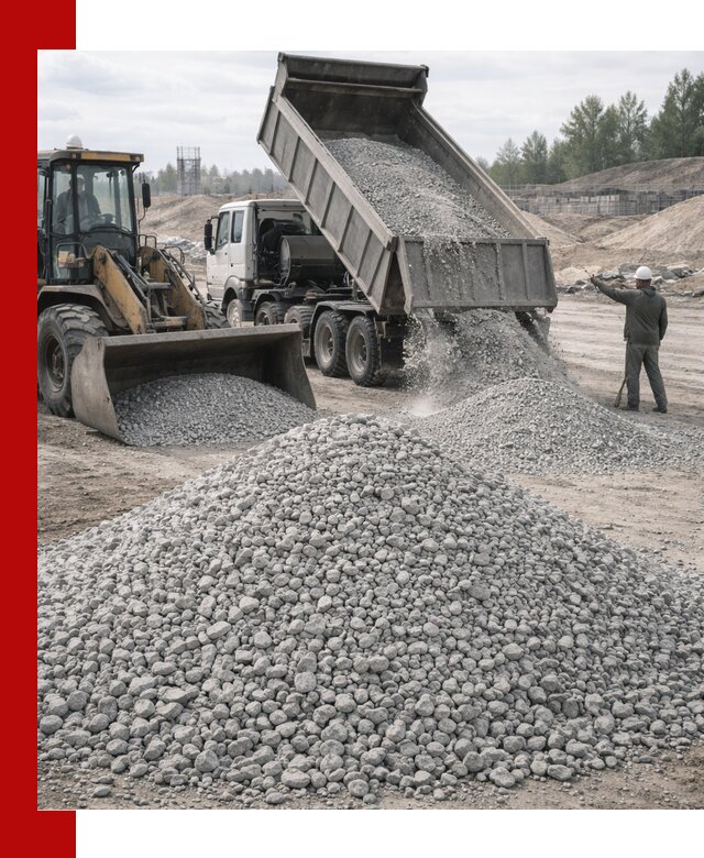 Доставка известнякового щебня фр. 5–20 в Изобильном