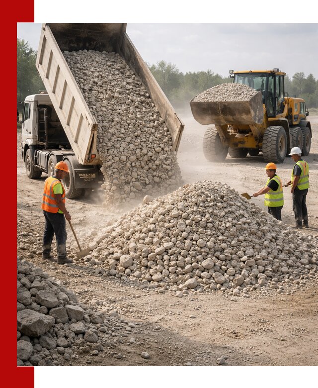 Доставка известнякового щебня фр. 40-70 в Изобильном
