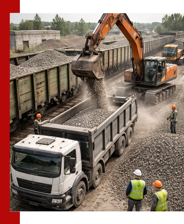 Железнодорожный щебень фракция 25–60 для поставок в Изобильном