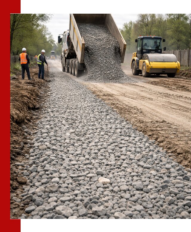 Доставка щебня для отсыпки дорог в Изобильном высокого качества