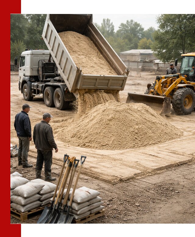 Доставка мытого песка в Изобильном с самосвалами по выгодной цене