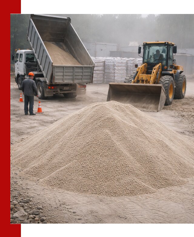 Кварцевый песок фракция 0–8 для стройработ в Изобильном