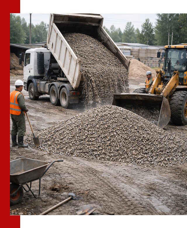 Мытый гравий с доставкой в Изобильном от карьера до участка