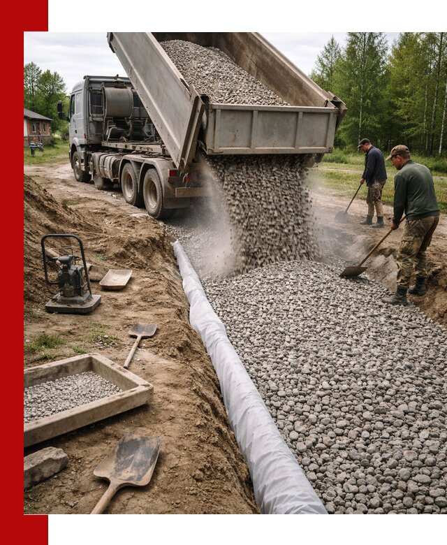 Гравий для дренажа с доставкой в Изобильном качественный и недорогой