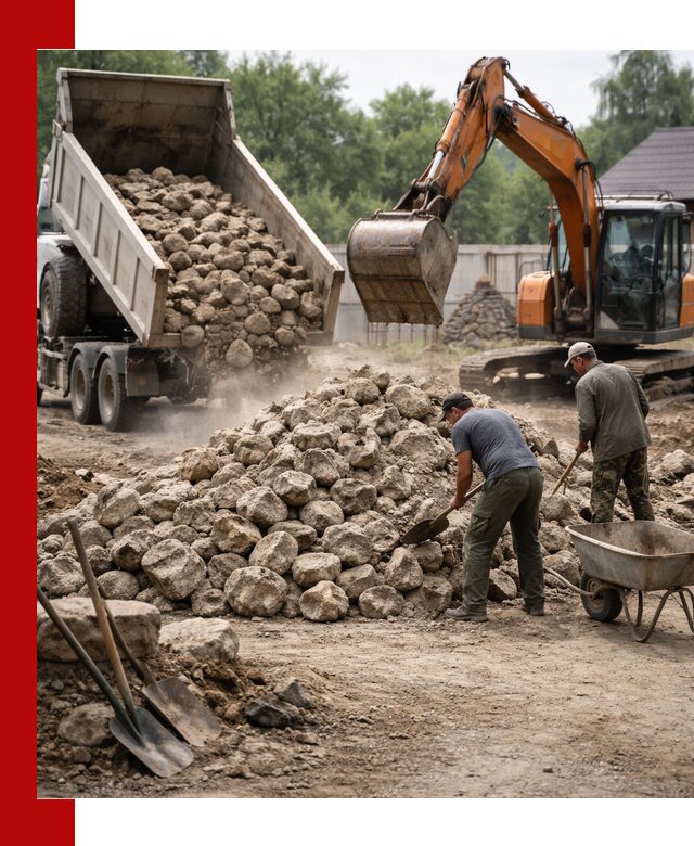 Доставка и разгрузка бутового камня в Изобильном