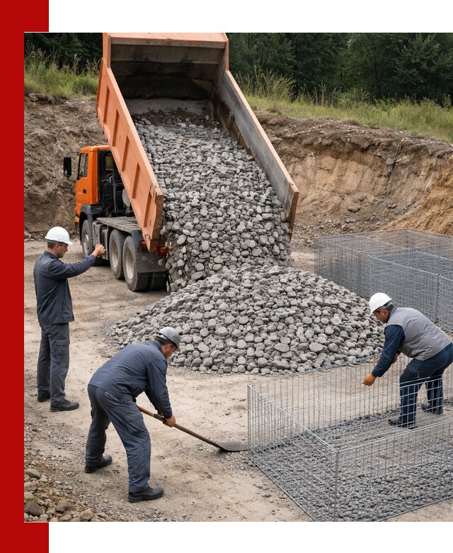 Камень для габионов с доставкой в Изобильном быстро и надёжно