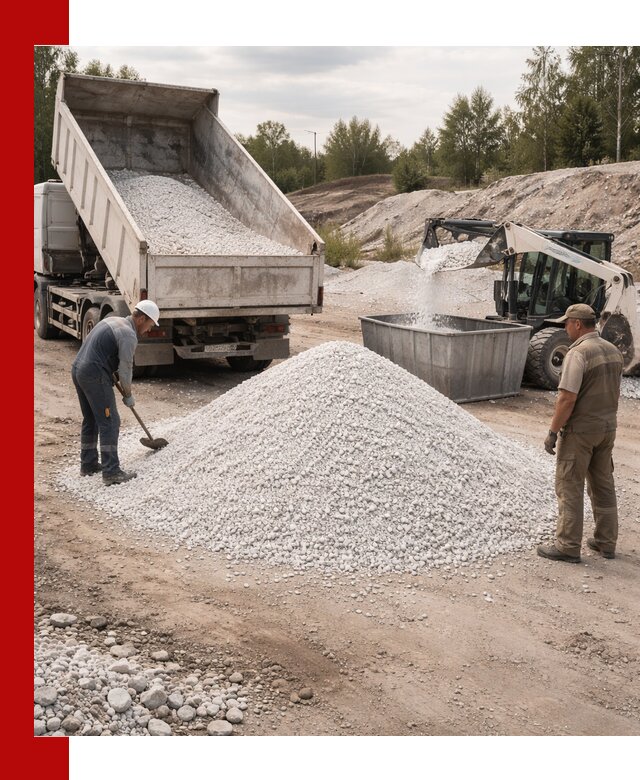 Доставка и продажа белой мраморной крошки в Изобильном