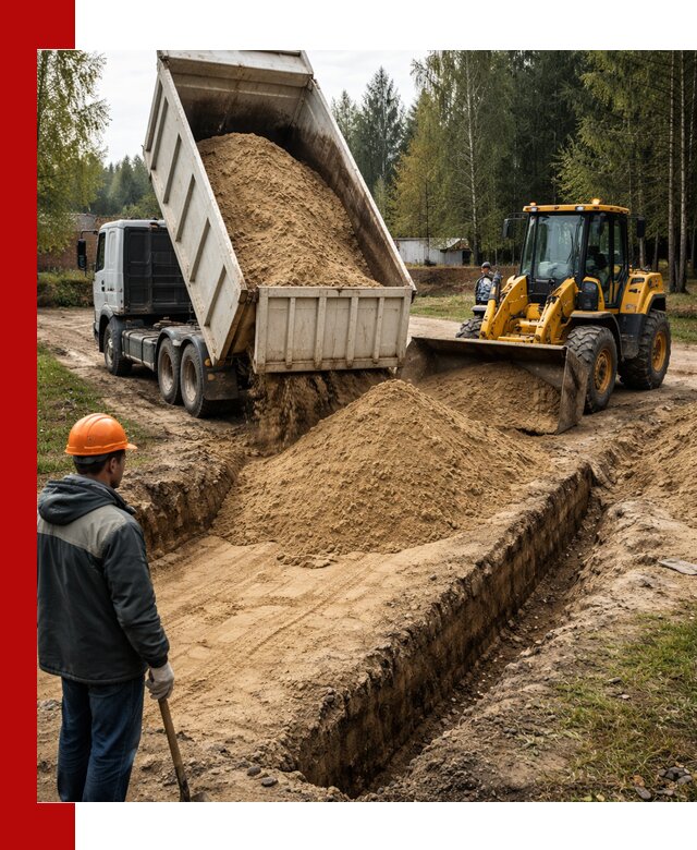 Доставка песчаного грунта в Изобильном для строительных работ