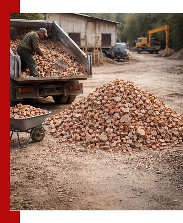 Доставка и подушка из боя кирпича с разгрузкой в Изобильном