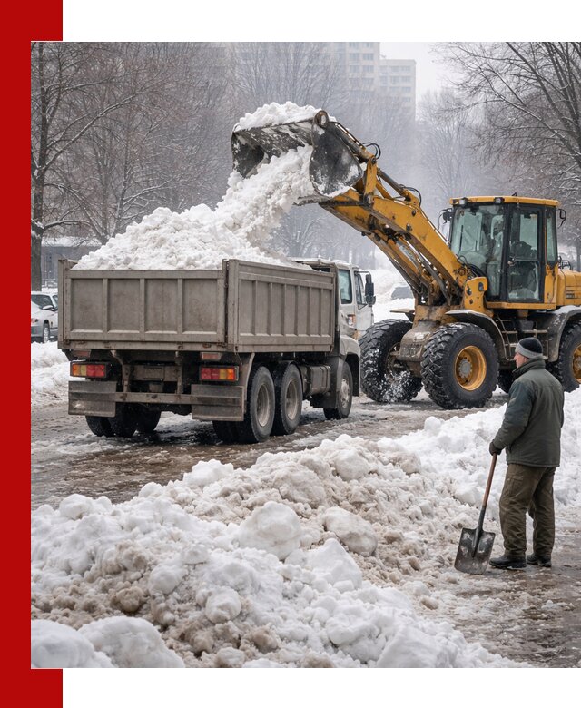 Вывоз снега грузовой техникой в Изобильном оперативно и чисто