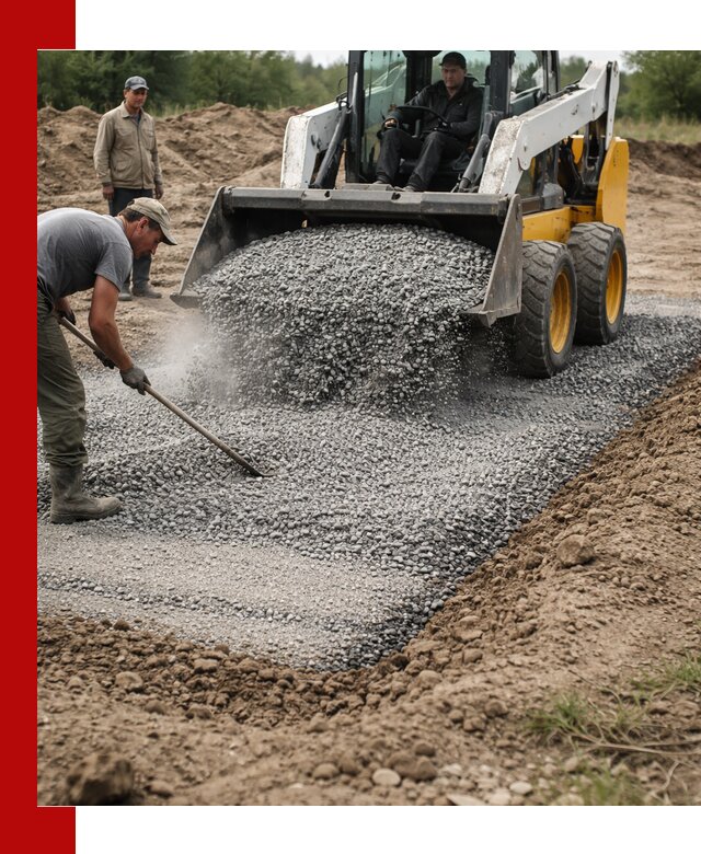Устройство щебеночной подушки в Изобильном для дорог и фундаментов